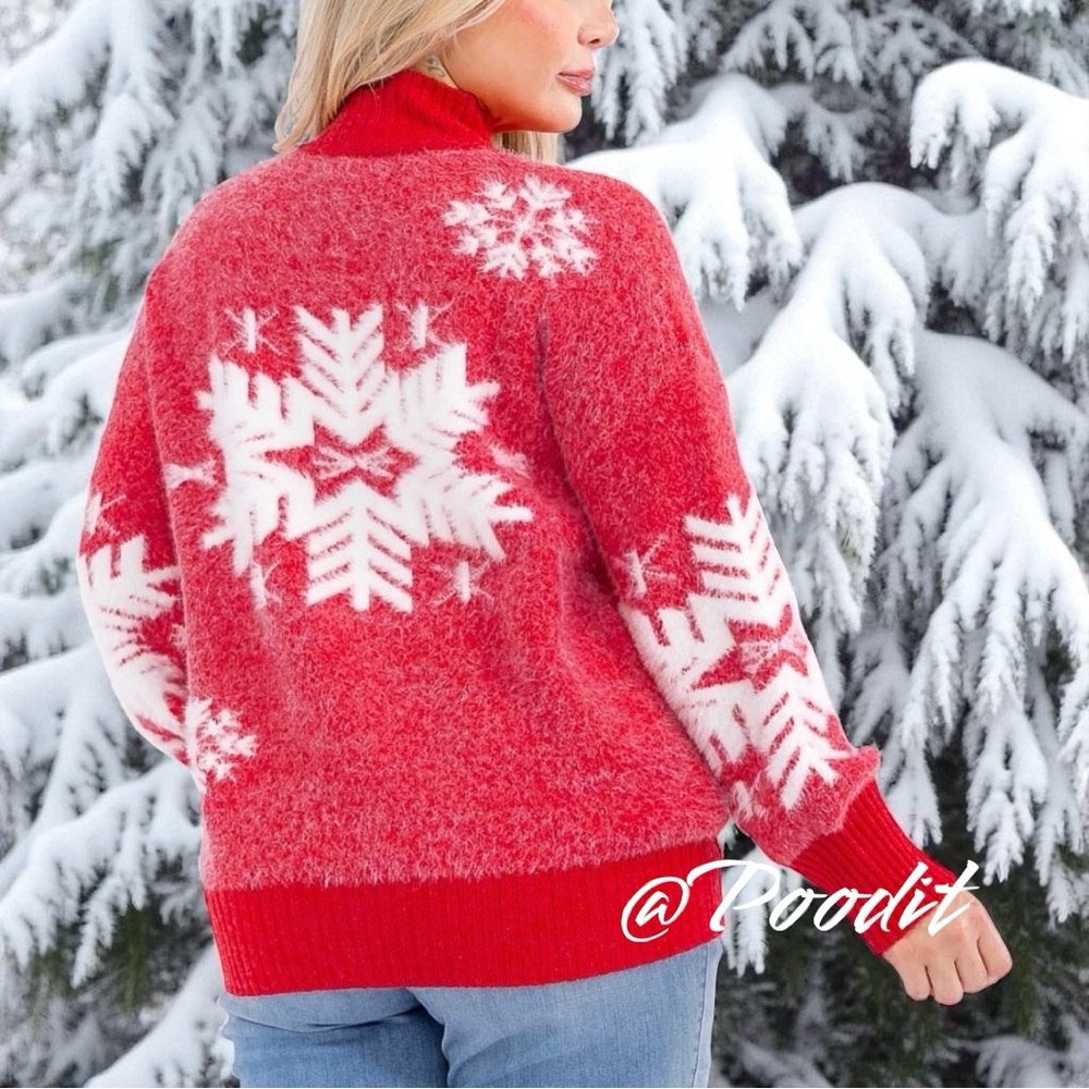 AND THE WHY holiday snowflake sweater 1X/2X, 2X/3X Combo size - Picture 5 of 14